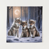 Drie Wolf Cubs Wandkleed (Voorkant)