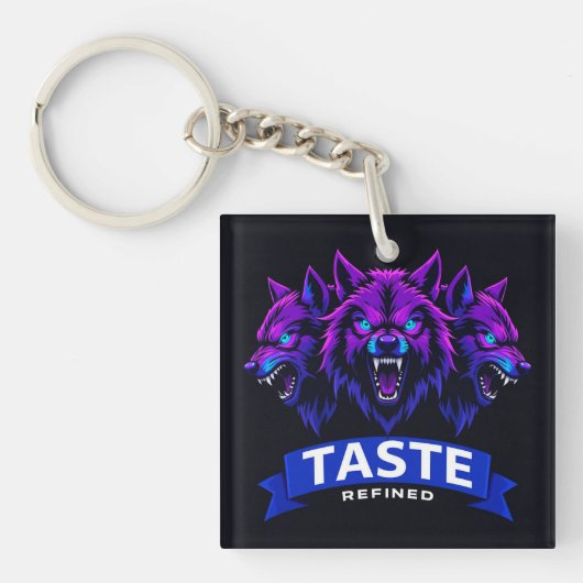 Drie Wolf Design dat Kracht Benadrukt Sleutelhanger (voorkant)