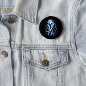 Drie Wolf Huilende Maan Wilde Natuur Wolf Liefhebb Ronde Button 5,7 Cm (In situ)