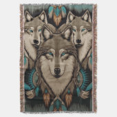 Drie Wolven Deken (Voorkant Verticaal)