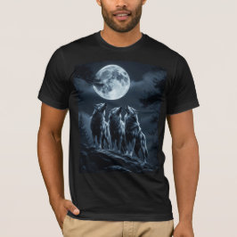 Drie wolven die huilen naar de volle maan - Drie W T-shirt