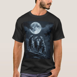 Drie wolven die huilen naar de volle maan - Drie W T-shirt