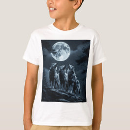 Drie wolven die huilen naar de volle maan - Drie W T-shirt