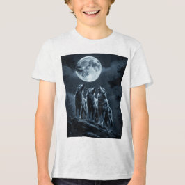 Drie wolven die huilen naar de volle maan - Drie W Tri-Blend Shirt