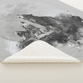 Drie Wolven die naar de Maan Grafische Kunst luist Sherpa Deken (3/4)