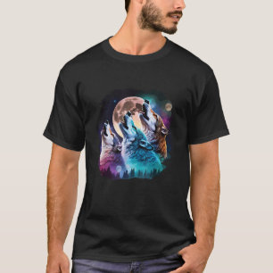Drie wolven die naar de maan huilen Wolf Liefhebbe T-shirt