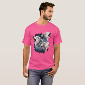 Drie wolven die naar de moonwolk lopen t-shirt (Voorkant volledig)