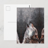 Drie Wolven Howling Briefkaart (Voorkant / Achterkant)