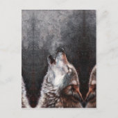 Drie Wolven Howling Briefkaart (Voorkant)
