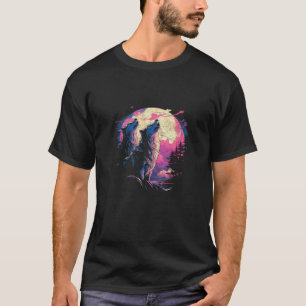 Drie wolven huilen bij de maan Vrouwen Kawaii Wi T-shirt