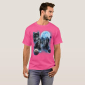 Drie wolven huilen en de maan t-shirt (Voorkant volledig)
