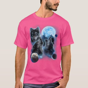 Drie wolven huilen en de maan t-shirt