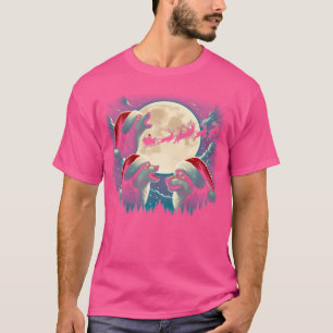 Drie wolven huilen onder de maan Kerstman Wo T-shirt