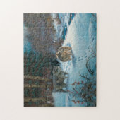 drie wolven in het winterbos legpuzzel (Verticaal)