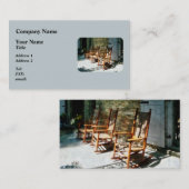 Drie Wooden Rocking Chairs op Sunny Porch Visitekaartje (Voorkant / Achterkant)