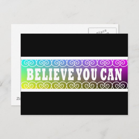 Drie woordcitaten ~ geloof dat je kunt ~ Briefkaar Briefkaart (Voorkant / Achterkant)