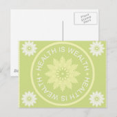 Drie woordcitaten ~Gezondheid is rijkdom~ Briefkaart (Voorkant / Achterkant)