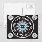 Drie woorden citaten ~be the change~ briefkaart (Voorkant / Achterkant)