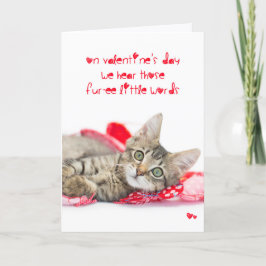 Drie woordjes kitten Valentijn Feestdagen Kaart