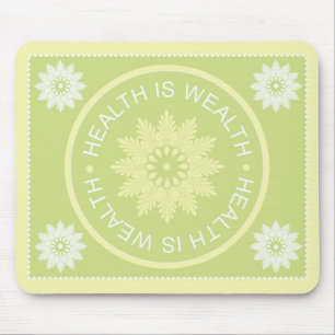 Drie Word-citaten ~Health is Wealth~ Muismat