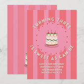 Drie worden is zoet als het maar kan zijn - Derde  Kaart (Voorkant / Achterkant)