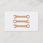 Drie Wrenches. Gereedschap. Bruin. Visitekaartje (Achterkant)