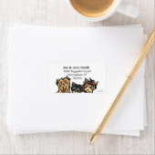 Drie Yorkies Clean en Simple Etiket (Insitu)