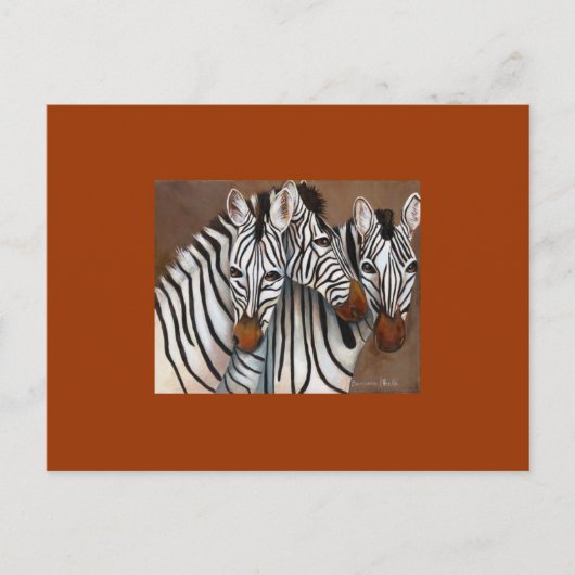 Drie Zebras Briefkaart (Voorkant)