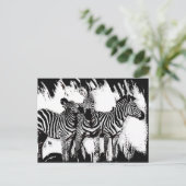 Drie zebra's schilderen briefkaart (Staand voorkant)