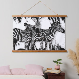 Drie zebra's schilderen hangend wandkleed