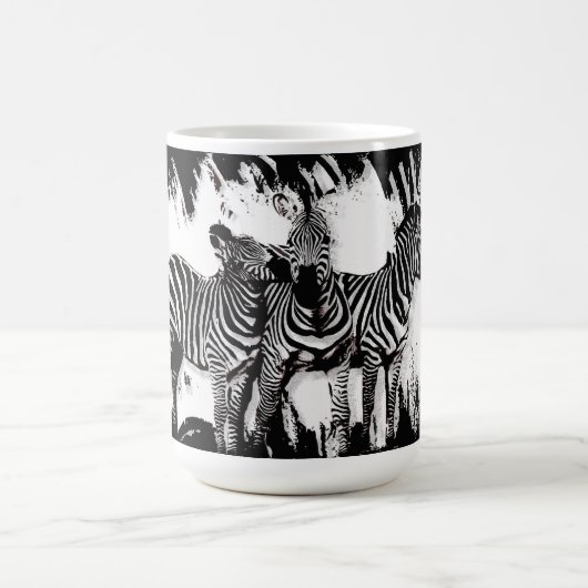 Drie zebra's schilderen koffiemok (Center)