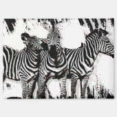 Drie zebra's schilderen magneet (Voorkant)