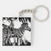 Drie zebra's schilderen sleutelhanger (Achterkant)