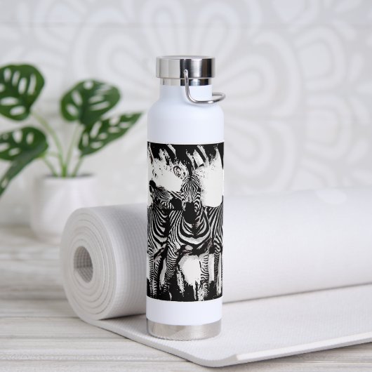 Drie zebra's schilderen waterfles (Yoga)