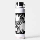 Drie zebra's schilderen waterfles (Achterkant)
