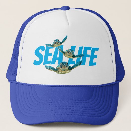 Drie Zeeen schildpadden "Zee Life" Trucker Pet (Voorkant)