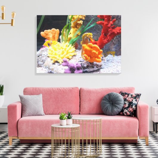 Drie zeepaarden canvas afdruk (Insitu (Woonkamer))