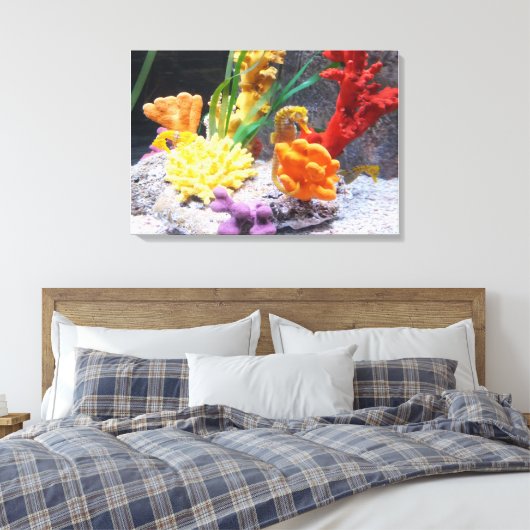 Drie zeepaarden canvas afdruk (Insitu (Slaapkamer))