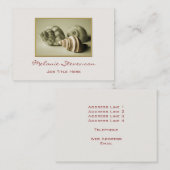 Drie zeeschelpen visitekaartje (Voorkant / Achterkant)