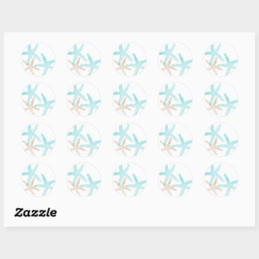 Drie zeesterren Prints Ronde Sticker (Vel)