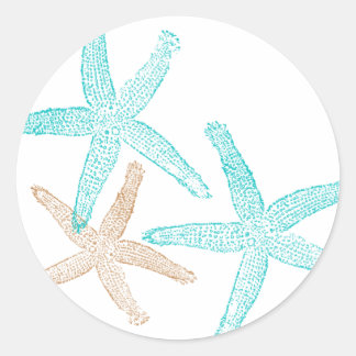 Drie zeesterren Prints Ronde Sticker
