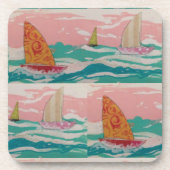Drie zeilboten bier onderzetter (Voorkant)