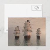 Drie zeilschepen ansichtkaart briefkaart (Voorkant / Achterkant)