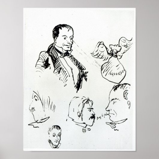 Drie zelfportretten en profielen poster (Voorkant)