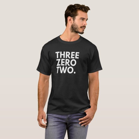 DRIE ZERO TWEE Area Code 302 Delaware USA T-shirt (Voorkant volledig)