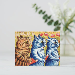 Drie zingende katten door Louis Wain  Briefkaart