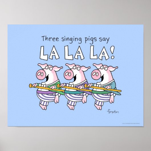 DRIE ZINGPIGS poster van Sandra Boynton (Voorkant)