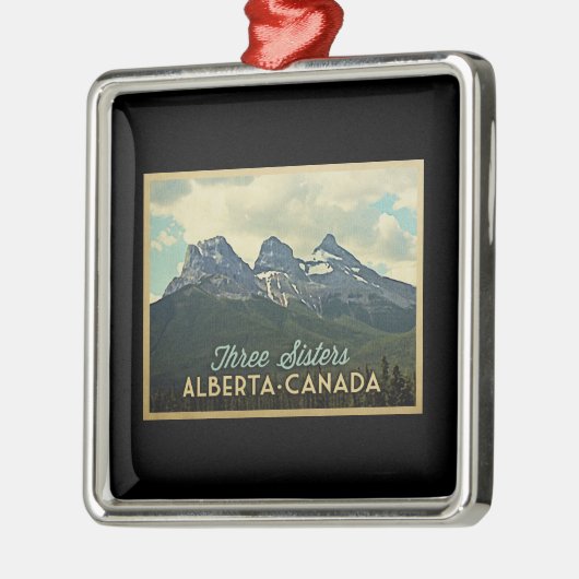 Drie zisters Alberta Canada Metalen Ornament (Links)