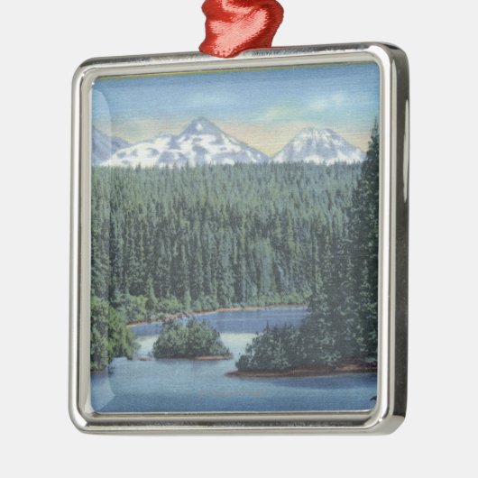 Drie Zisters bergen nabij buis OF van Scott Metalen Ornament (Links)