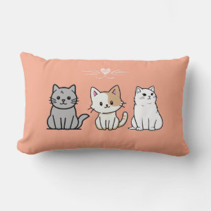 Drie Zittende Katten Illustraties Kussen